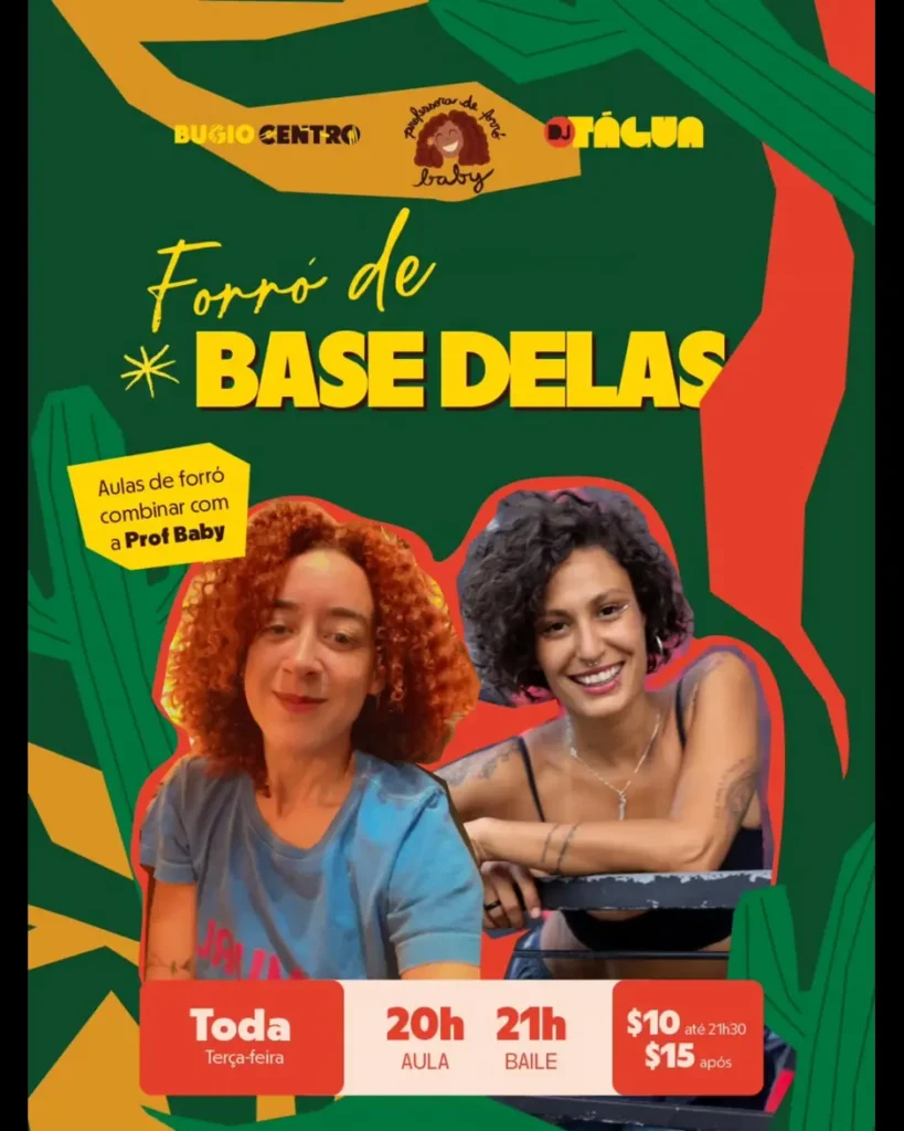 Forró de Base Delas — aula de dança com a professora Baby e baile com DJ Tágua